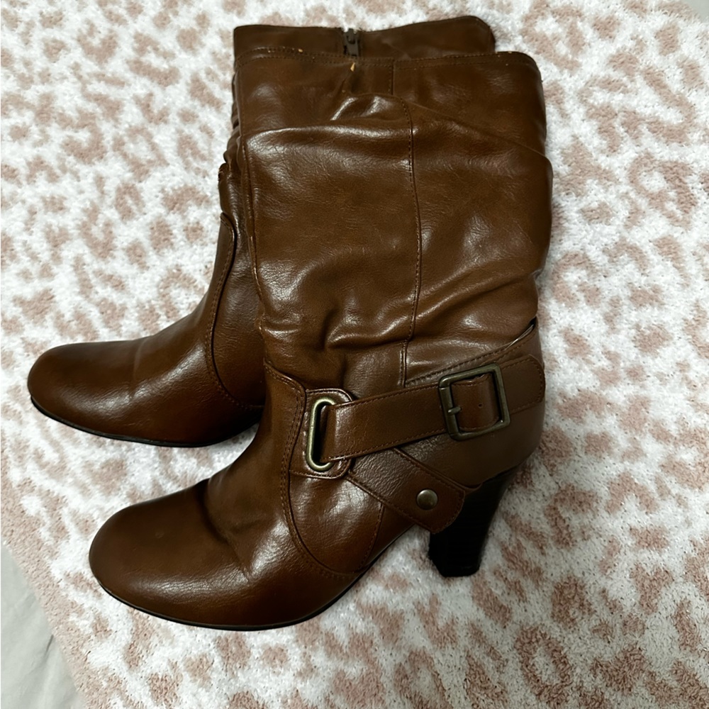 Brown leather boots!